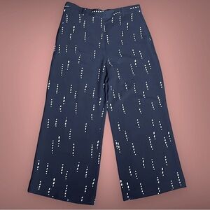 Women’s Ann Taylor Black/White Accented Palazzo Wide Baggy Leg Dress Pant Size 8